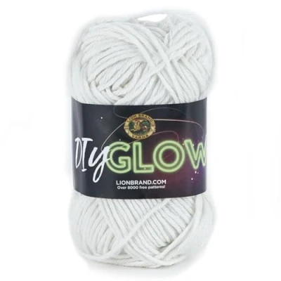 Image of Lion Brand Yarn DIY Glow Yarn, Natural, White