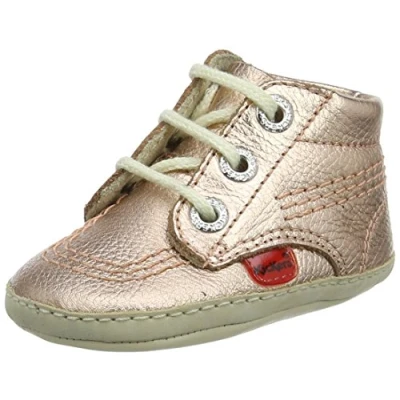 Image of Kickers Childrens Unisex 1ST Kicks Kids Pink Shoes Size UK 1 Infant