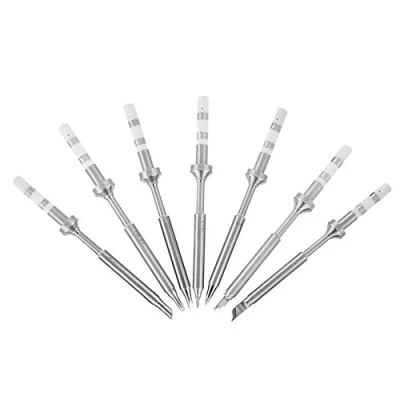 Image of TOPINCN 7 Types Mini Stainless Steel Soldering Iron Tip Replacement for Ts100 Portable Outdoor Kit (7Pcs Tips (1Pc of Each Type))