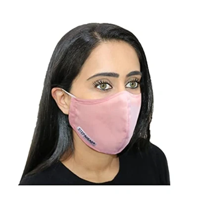 Image of Step Ahead ® 5 Pack Triple Layer Reusable Cotton Pink Face Mask (Pack of 5) Unisex Fashion Washable Nano Mesh Water Repellent Protects from Dust, Pollution, Droplets UK Seller