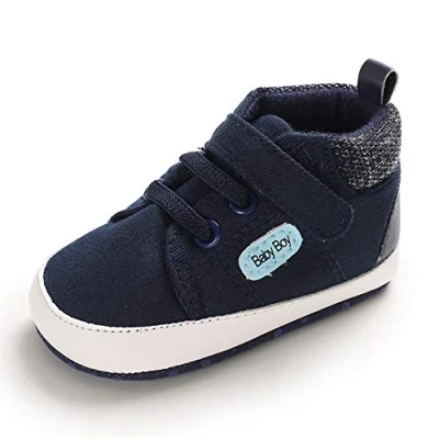 Image of MASOCIO Baby Boy Shoes Infant Toddler First Walking Trainer Prewalker Navy 6 12 Months