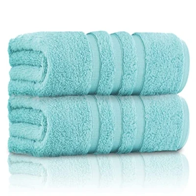 Image of GC GAVENO CAVAILIA Bath Sheets Towels 550 GSM Extra Large Towle Set Washable &amp; Water Absorbent Bathroom Egyptian Cotton Sheet, Aqua