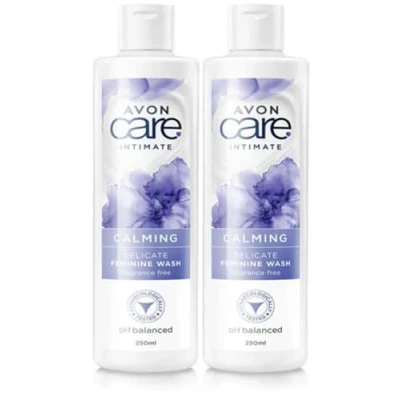Image of &quot;Avon Care Intimate Calming Feminine Wash Duo Stay Fresh and Confident with 2 x 250ml Bottles, pH Balanced Gentle Cleansing&quot;