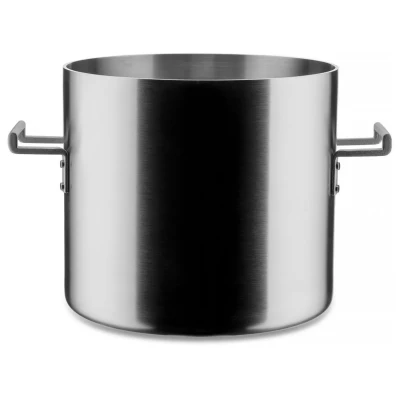 Image of Alessi Convivio DC100/24 Design Pot in Multiply, Suitable for Induction, Stainless Steel and PVD with Magnetic Bottom, 24 cm, Mat