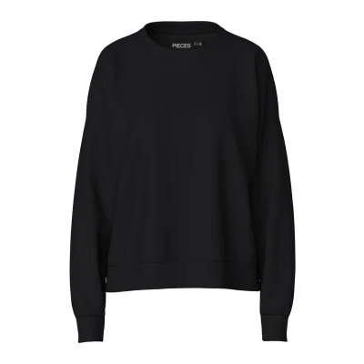 Image of Pieces Pcchilli Sweatshirt, Women&#039;s, Size: XL, Black