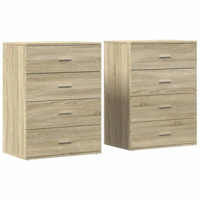 Image of vidaXL Sideboards 2 pcs Sonoma Oak 60x39x80 cm Engineered Wood
