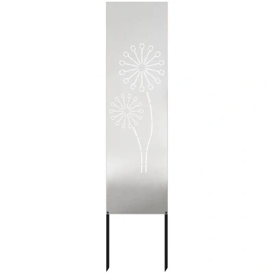 Image of vidaXL Garden Privacy Screen Silver 32 x 140 cm Stainless steel