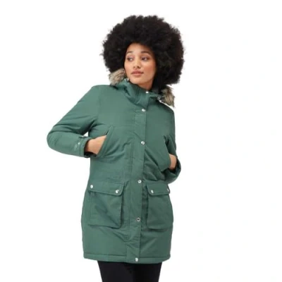 Image of Regatta Womens Voltera Waterproof Insulated Parka Jacket, DrkForestGrn, 16