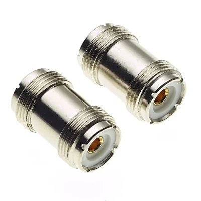 Image of UHF Coax Socket to Adaptor Coupler, Pack of 2 Double Female Adapter Coaxial Cable Connector Coupler Plug for TV Cables