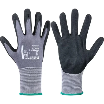 Image of Ejendals 728 Tegera Palm side Coated Grey/Black Gloves Size 9