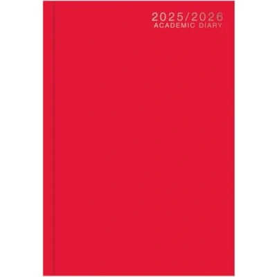 Image of ARTH A5 Academic Diary 2024 2025 Week to View Hardback Case Bound RED