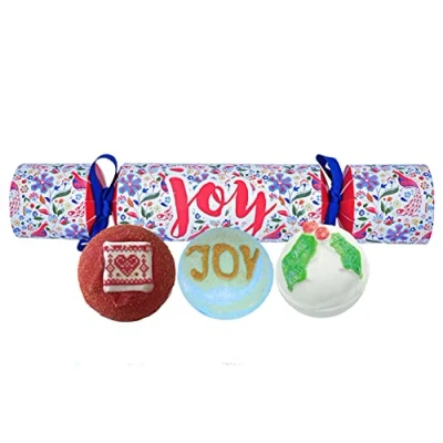 Image of Bomb Cosmetics Joy Cracker Handmade Bath Blaster Gift Pack, Contains 3 Pieces, 160 g Each [Contents May Vary]