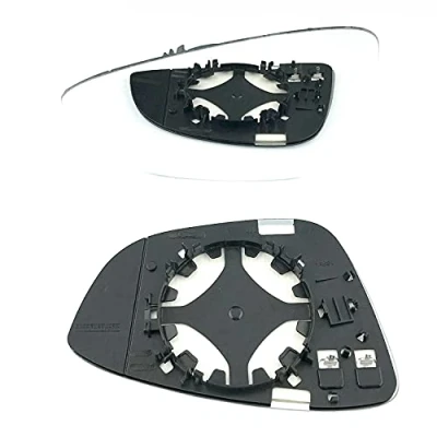 Image of Clip on Heated Base Convex Wing Mirror Glass fits Volkswagen CC 2012 to 2018 Left Passenger Side