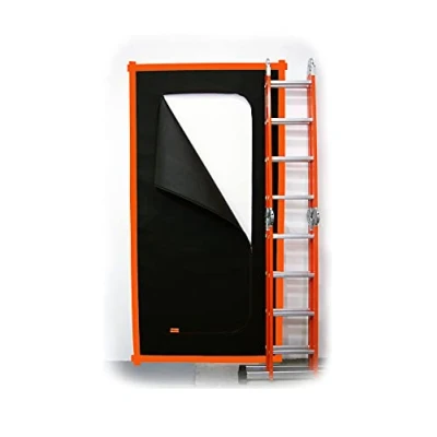 Image of Anti dust Zip Door, Door Cover, Made from Thick 220 cm x 110 Polypropylene Fabric. Exceptionally Durable Building Protector, Renovation Barrier Black