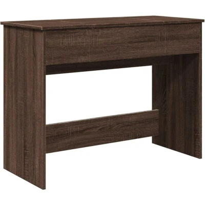 Image of vidaXL Dressing Table with Mirror Brown Oak 100x45x76 cm