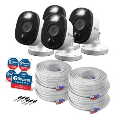 Image of Swann SRPRO 1080MSFBWB4 4 Pack of SWPRO 1080MSFB BNC add on/Replacement Cameras 1080P with Sensor Warning Light, Requires Certain DVR to Work, See Details for Compatibility