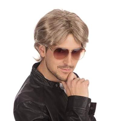 Image of Bristol Novelty BW569 Head Accessory 80s Boxed Wig For Men Blonde One Size Adult George Michael 80&#039;s Male