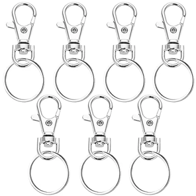Image of 7 Pieces Swivel Lobster Clasps, Lanyard Snap Hooks, with Split Key Rings, Metal Buckles Keychain, Detachable for Hanging Crafts Jewellery Making