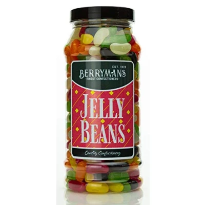 Image of Original Jelly Beans Retro Sweets Gift Jar By Berrymans Sweet Shop Classic Sweets, Traditional Taste.