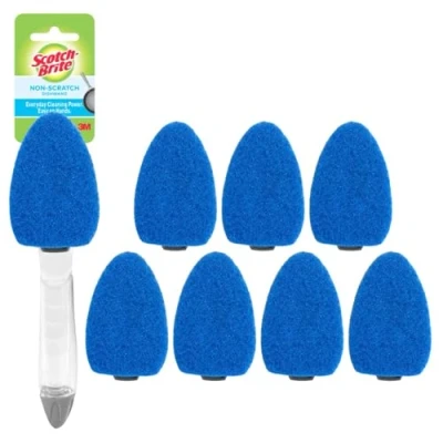 Image of Scotch Brite Non Scratch Dishwand Kit, Includes 1 Wand &amp; 8 Refill Pads, Keep Hands Out of the Mess