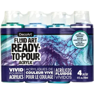 Image of 4 Colour Fluid Art Lagoon Pouring Value