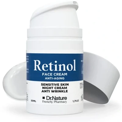 Image of Retinol Face Cream for Sensitive Skin Natural Skincare with 99% Ingredients Anti Ageing Night Vegan Moisturizer, Wrinkle