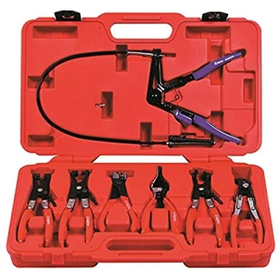 Image of Astro 9406 Hose clamp Pliers Set 7 Pieces, red