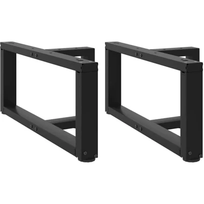 Image of vidaXL Coffee Table Legs T Shaped 2 pcs Black 70x25x(30 31) cm Steel