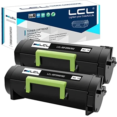 Image of LCL 50F2000 50F000G 500G 502 Toner Cartridge Compatible for Lexmark MS310 MS310dn MS310d MS312DN MS510dn MS410 MS410d MS415DN MS410dn MS510 MS610 MS610DN MS610DTN MS610DE MS610DTE (2 Black)