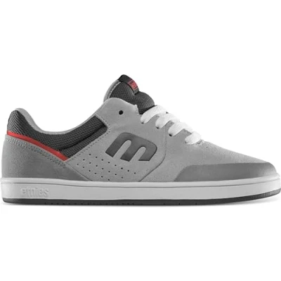 Image of Etnies Kids Marana Skate Shoe, Grey/Grey/RED, 5 UK