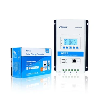 Image of EPEVER MPPT Solar Charge Controller 30A 12V/24V Auto Work Max. PV 100V Panel Regulator Modular Design with LED&amp;LCD Double USB Port for Gel AGM Sealed Flooded Lithium Battery(TRIRON 3210N)