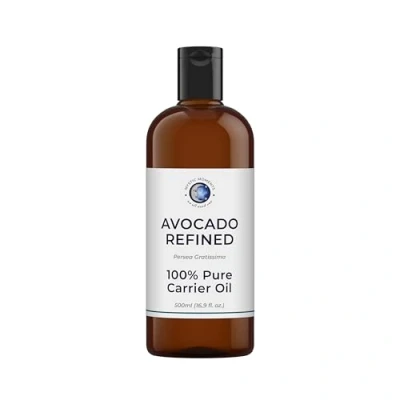 Image of Mystic Moments Avocado Refined Carrier Oil 500ml Pure &amp; Natural Perfect For Hair, Face, Nails, Aromatherapy, Massage and Dilution Vegan GMO Free
