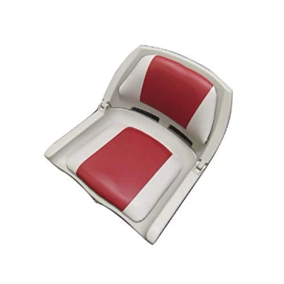 Image of Folding Boat Seat (Upholstery Fishing Replacement Marine Red &amp; Grey)