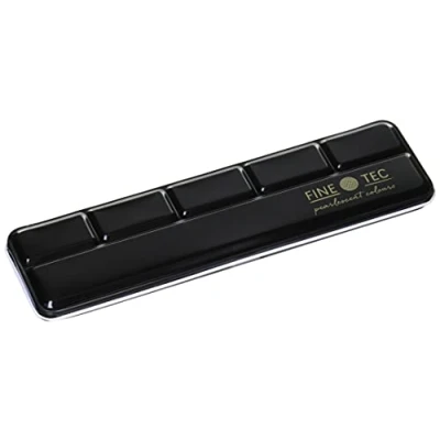 Image of Finetec Empty Metal Box, with Palette Area for 6 Mica Based Watercolour Pans (F06)