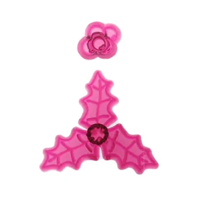 Image of PME JEM Holly &amp; Berries Cutters, Set of 2, White, 9 x 2 16 cm