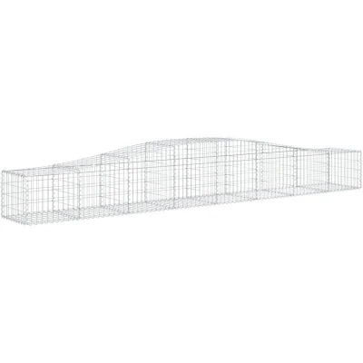 Image of Vidaxl Arched Gabion Baskets 2 pcs 400x50x40/60 cm Galvanised Iron