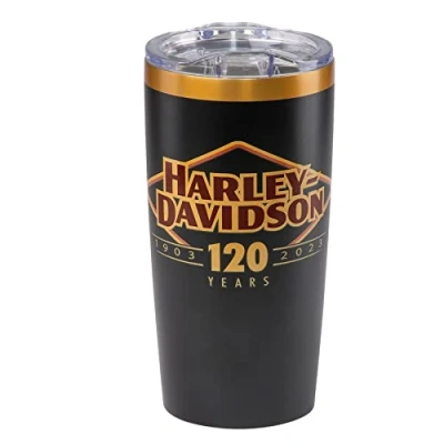 Image of Harley Davidson 120th Anniversary Logo 20 Oz. Vacuum Insulated, Limited Edition