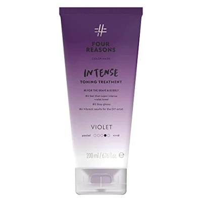 Image of Four Reasons Color Mask INTENSE Violet (27 Colors) Intensive Toning Treatment Depositing Conditioner Semi Permanent Hair Dye for Lightened and Colored 100% Vegan, 6.76 fl oz