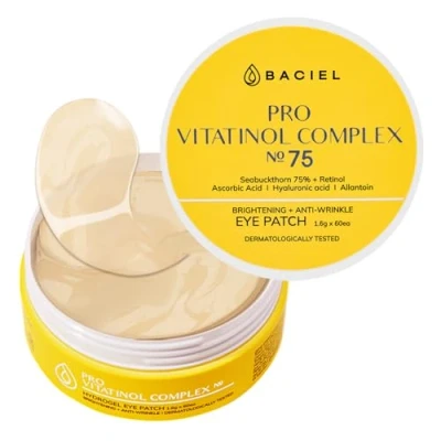 Image of BACIEL Pro Vitatinol Complex 75 Eye Patches 60pcs Seabuckthorn 75% Retinol I Under Mask Puffiness Dark circle Wrinkle Cooling