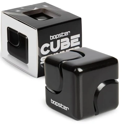 Image of Fidget Spinner Cube Anodised Metal Hand Desk Toys Sensory Stress and Anxiety Relief For Children Adults ADHD ADD Autism Black