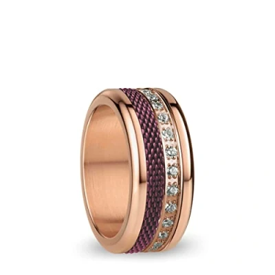 Image of BERING Women&#039;s ring in shiny rose gold Arctic Symphony Collection with stainless steel Douro 6
