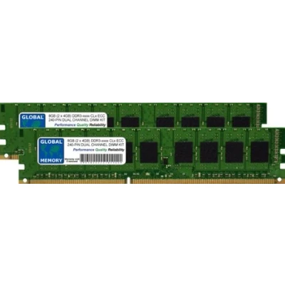 Image of 8GB (2 x 4GB) DDR3 800/1066/1333/1600/1866MHz 240 PIN ECC DIMM (UDIMM) MEMORY RAM KIT COMPATIBLE WITH SERVERS/WORKSTATIONS/MOTHERBOARDS