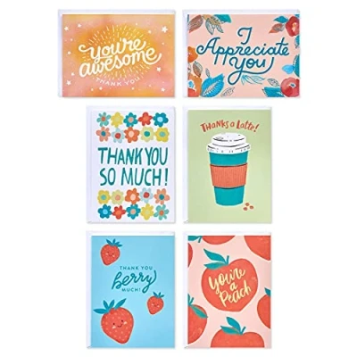Image of American Greetings Assorted Thank You Cards with Envelopes, Blank Inside (48 Count)