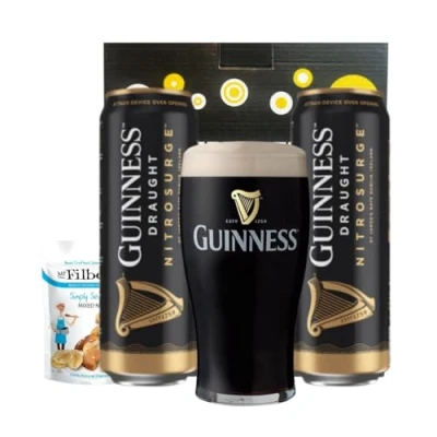 Image of Guinness NitroSurge Draught Stout Cans Gift Set with Pint Glass (2 Pack) 4.2% ABV