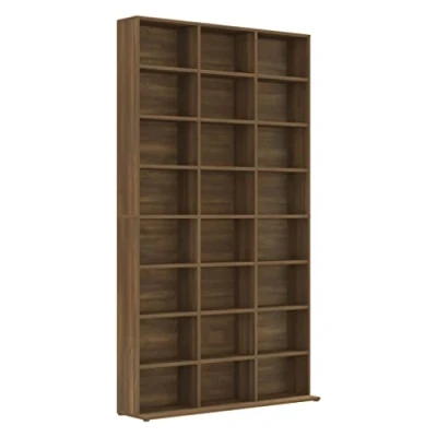 Image of vidaXL CD STORAGE Cabinet Brown Oak Engineered Wood Spacious CD/DVD Unit Multifunctional Office Cabinet/Shelf/Cupboard with Easy Cleaning Feature Product Subtitle 50:AMPLE ...