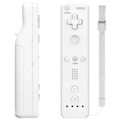 Image of PENYUY Remote Controllers for Wii,Replacement Game Controller Nintendo Wii/Wii U, with Silicone Case and Wrist Strap (White)