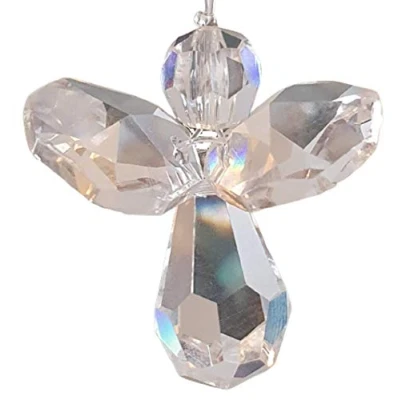 Image of DDesign Guardian Angel with Coloured Swarovski Crystal Transparent (Window Pendant, Window Crystal, Angel, Feng Shui, Crystal)