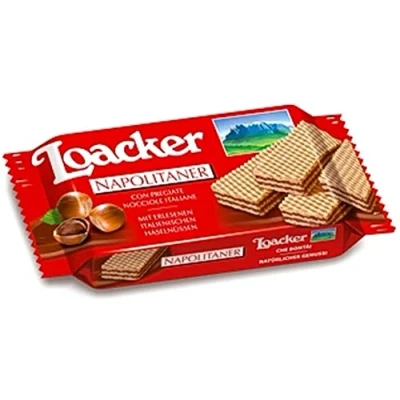 Image of 12x Loacker Classic Wafer Biscuit Cookie with Hazelnut Cream 45g