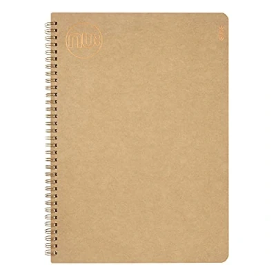 Image of Nu Notebooks Kraft Range Manilla Wire Bound A5 Notebook Stationery Professional Notepad 160 Pages