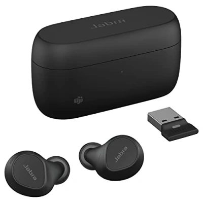 Image of Jabra Evolve2 Buds True Wireless In Ear Bluetooth Earbuds, Active Noise Cancellation (ANC) and 4 mic MultiSensor Voice Technology Microsoft Teams Certified, works with all other meeting apps Black
